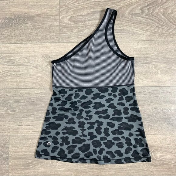 Lululemon Meshed Up Tank Top Mini Pop Stripe Heathered Slate Black  Size 4 - Picture 9 of 13